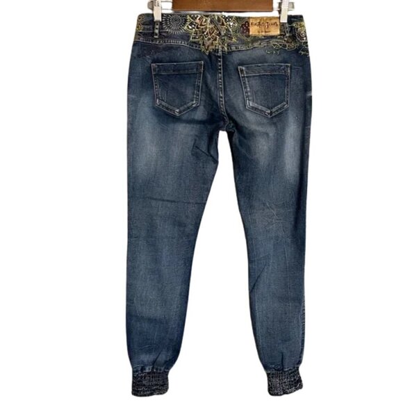 Rare Desigual Exotic Denim Jeans Women's Size 28 - Picture 2 of 12